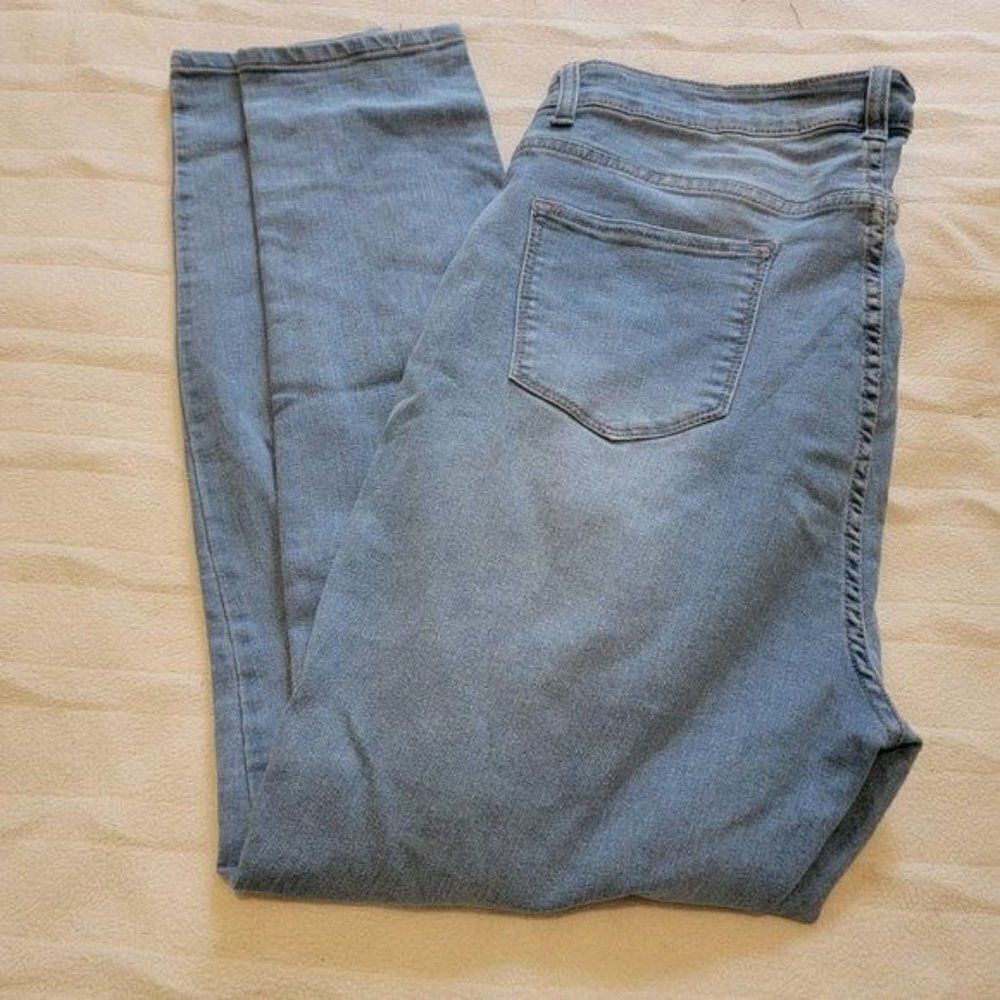 Fashion Nova Womens Blue Distressed Medium Wash High Rise Skinny Jeans Size 2X